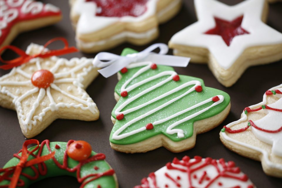 Christmas cookies on platter
