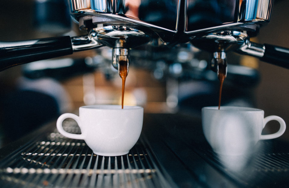 Espresso machine making a cup of coffee