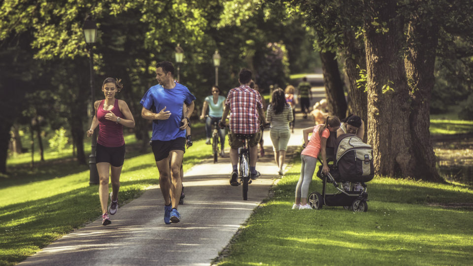 couple jogging in the park