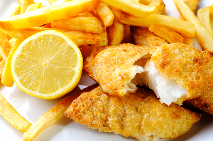 Fried Fish with French Fries.