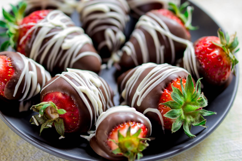 Close Up Chocolate Covered Strawberries